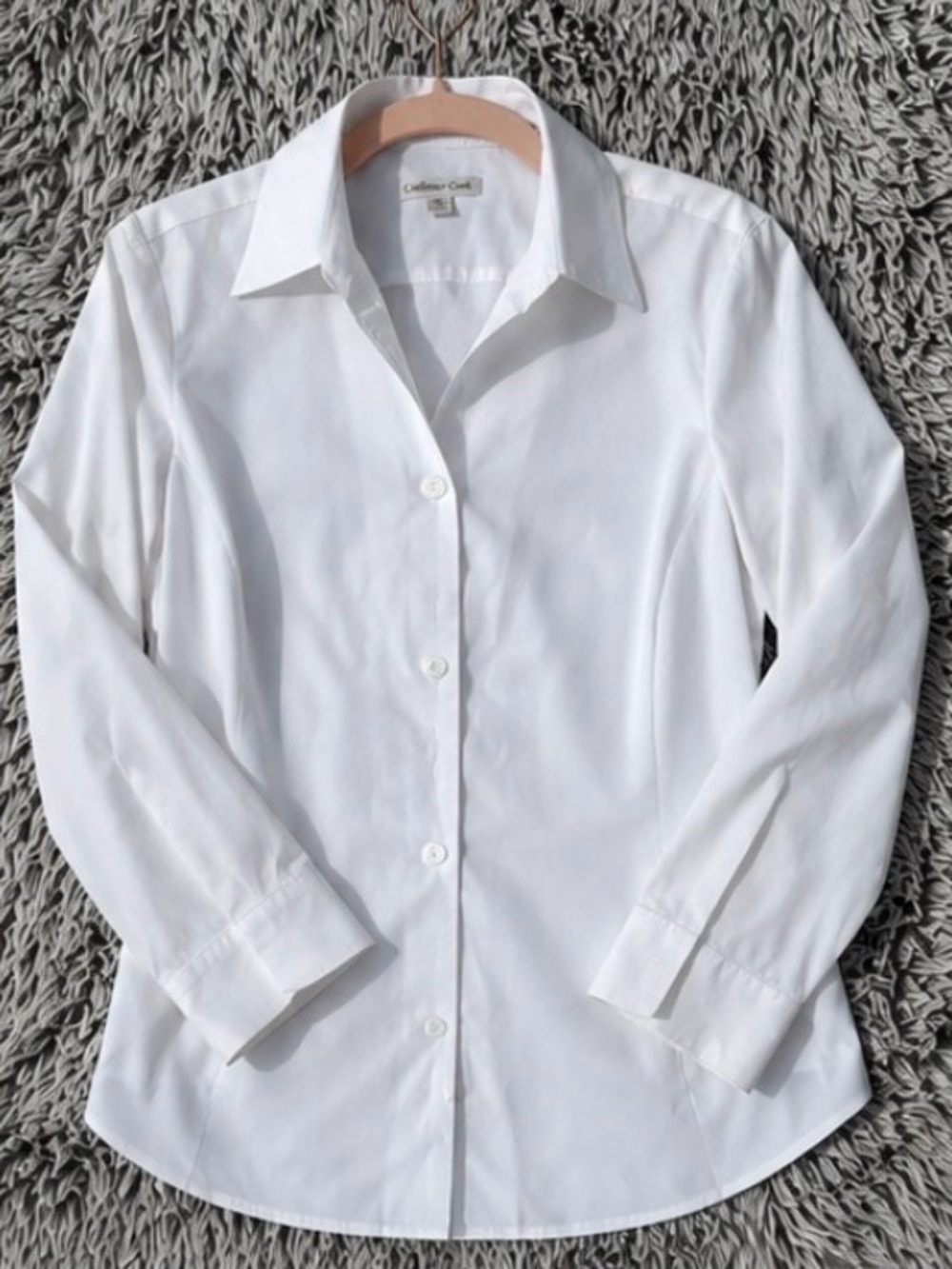 White Button-Up Collared Shirt